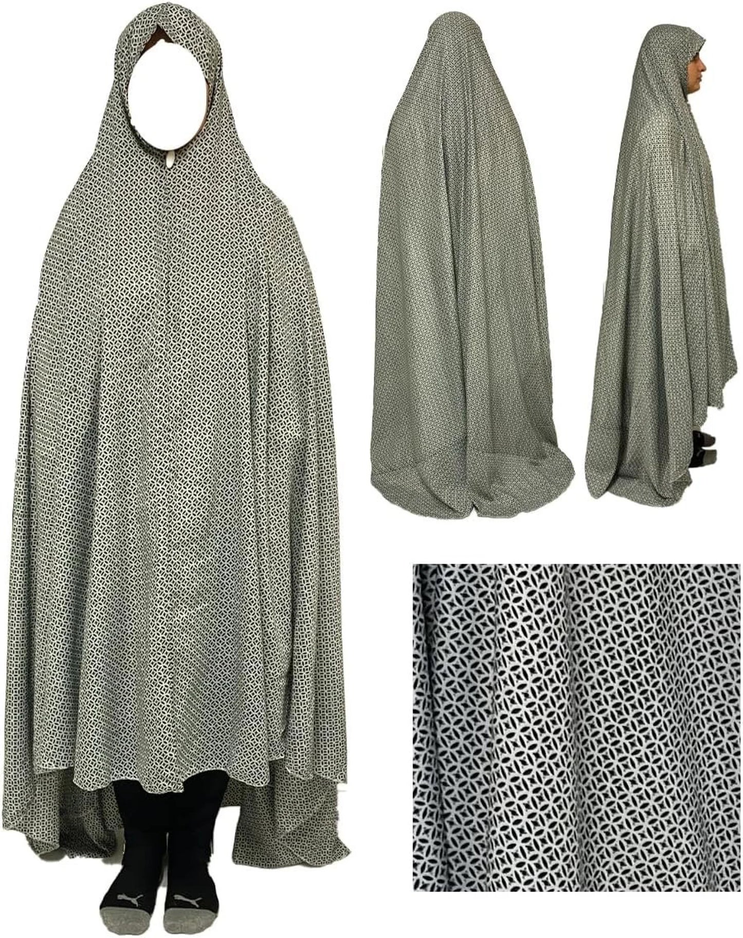 One-Piece Full Length Light Daily At-Home Prayer Hijab/Jilbab | Salah Hijab women house full coverage modest muslim Islamic pillars Ramadan