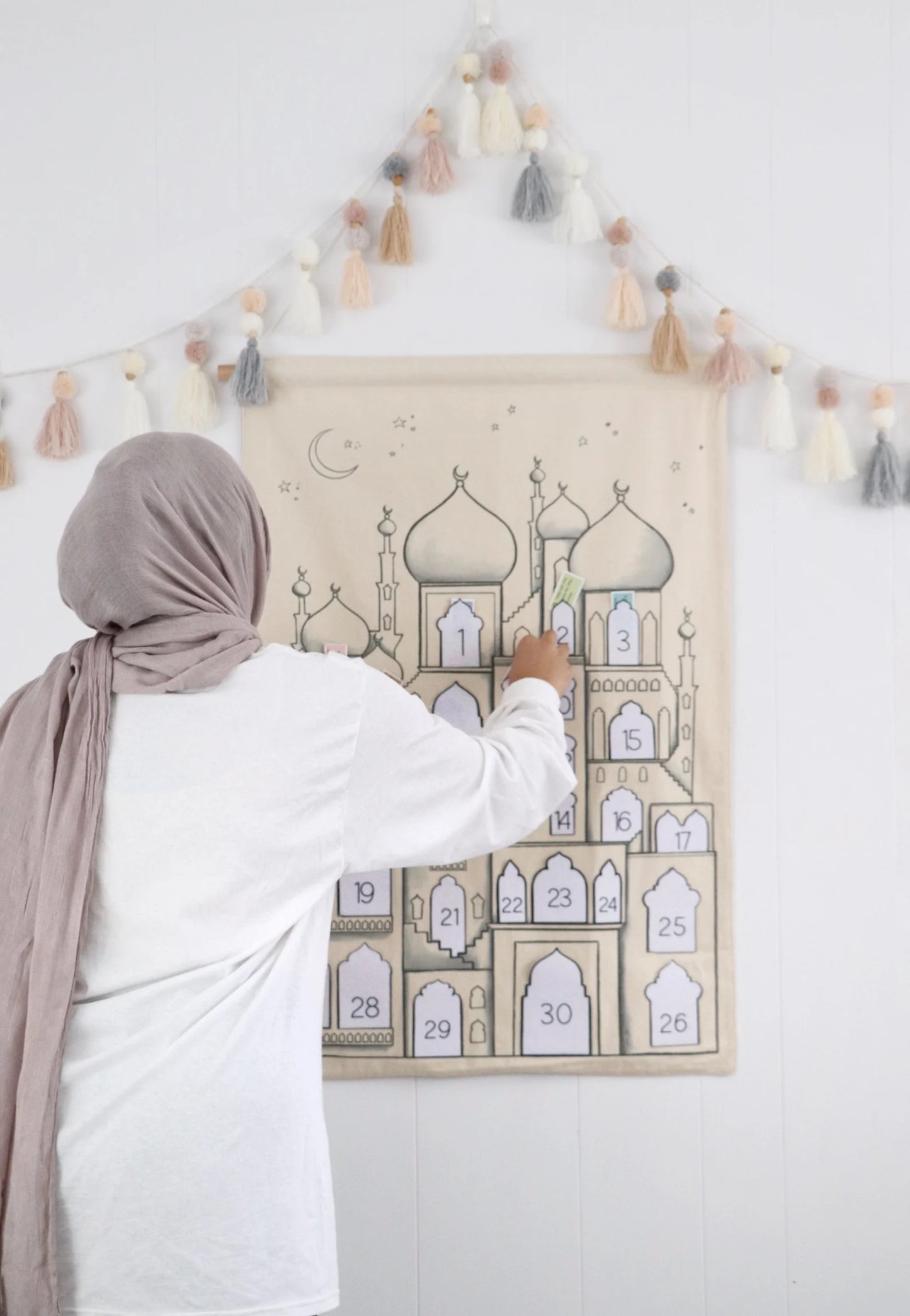 Neutral Decorative Festive Tassel Garland beige Ramadan eid decoration nursery Kids room party baby shower boy room nordic simple minimalist