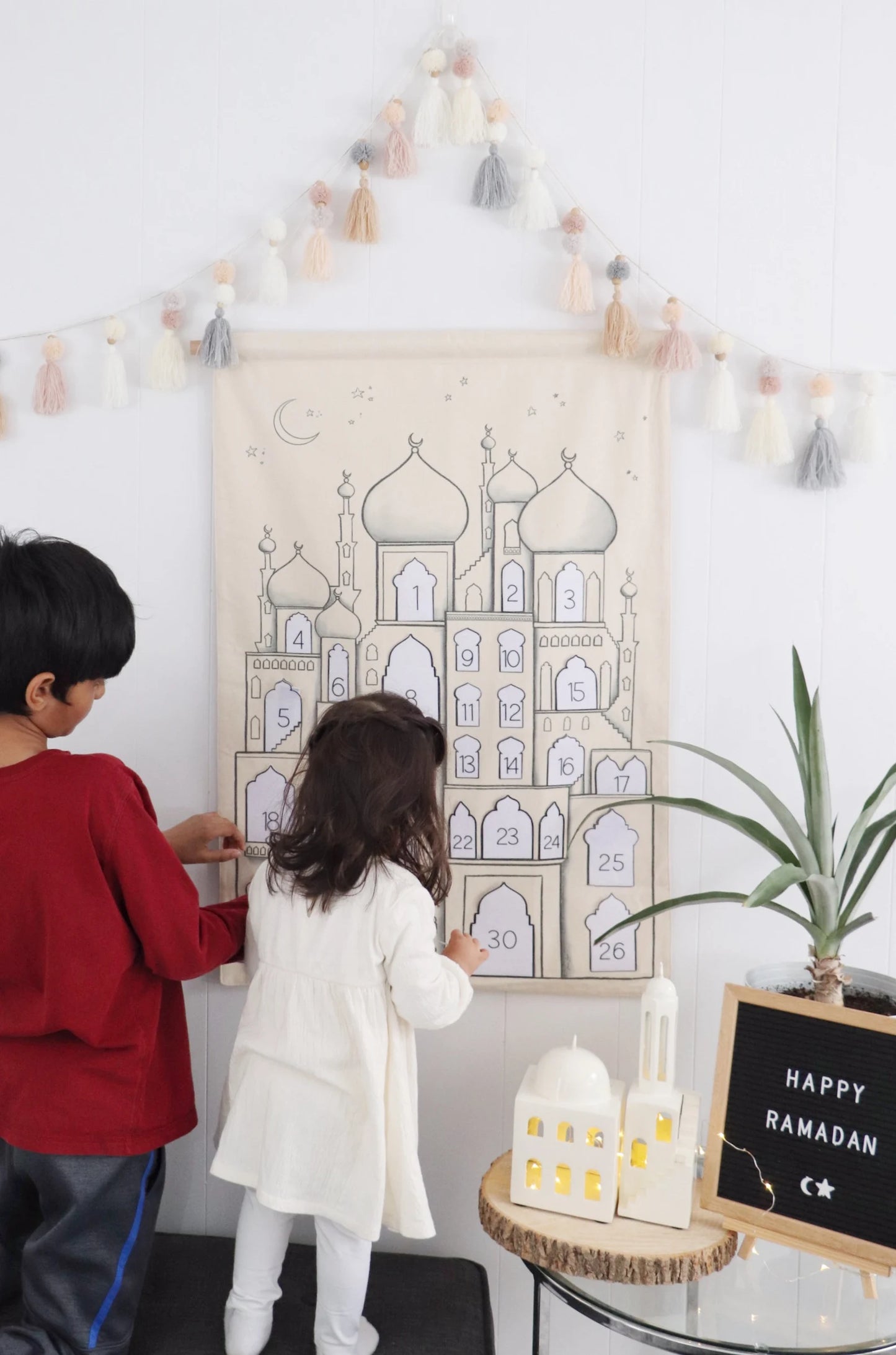 Neutral Decorative Festive Tassel Garland beige Ramadan eid decoration nursery Kids room party baby shower boy room nordic simple minimalist