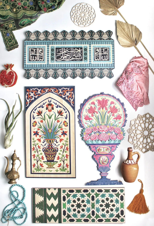 Tile Travel Muslim Heritage | Wooden Panel | Islamic Art, ramadan, eid, eclectic, Quran, Arabic, mosque, Pakistan, Palestine, Alhambra